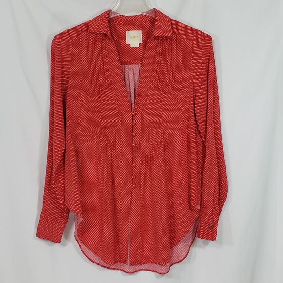 Maeve Tops - Maeve Matilda Red White Polka Dot Top Sz XS